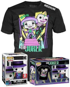 Funko POP! & Tee: Batman 1989 - The Joker with Megaphone (Metallic) Alliance Entertainment Exclusive - Size Medium