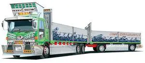 Aoshima: 1/64 Decoration Truck Mini Deco Next Fellow Traveler Truck and Trailer Scale Model Kit #10