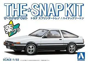 Aoshima: 1/32 The Snap Kit Toyota Sprinter Trueno (High-Tech Two Tone) 1/32 Scale Model Kit #16-A