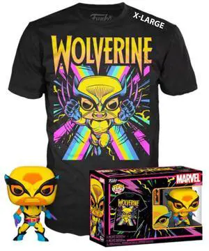 Funko POP! & Tee Collectors Box Marvel: X-Men - Wolverine (Blacklight) Special Edition Exclusive- Size Extra Large