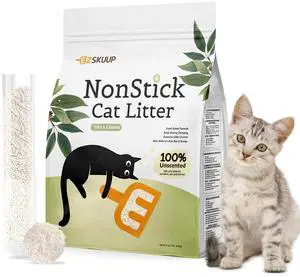 Ezskuup Non-Stick Ultra Clumping Cassava Tofu Cat Litter, Odor Control Low Tracking Kitty Litter Pellets, Plant-Base Natural Ingredients Cat-Litter 9 lbs X 2 Packs