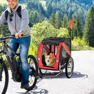 LOYISIKE US Stock Dog Bike Trailer Bicycle Wagon Cargo Pet Cart with 3  Large Wheels