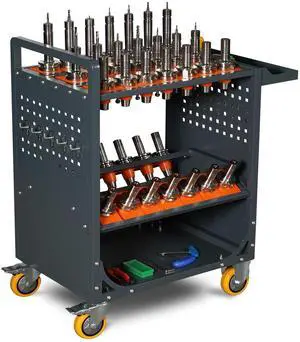 US Stock CNC Tool Rack CAT40 Tool Holder Cabinet BT40 Tool Cart CNC Tool Trolley
