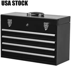 US Stock Portable 4 Drawer Steel Tool Box Garage and Warehouse Repair Metal Box