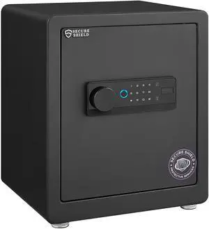 LOYISIKE 1.5Cuft Safe Box with Electronic  fingerprint, Solid Alloy Steel Office Hotel Home Safe, Security Digital Safes Box , Smart Alert, Mute Mode, Anti-Theft Safe for Document Money Valuable