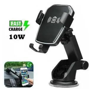 Wireless Fast Charging Car Charger Mount Holder Stand 2 in 1 For Cell Phone