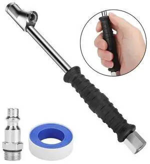 Dual Head Air Chuck 1/4" FNPT Straight Foot Lock On Truck RV Tire Inflate Chuck