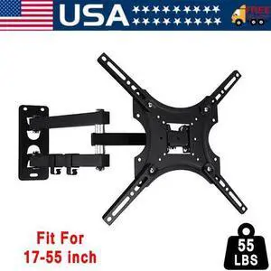 Full Motion TV Wall Mount Bracket Swivel Tilt for 26 32 36 37 40 42 46 49 50 55"