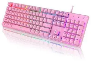 Mechanical Gaming Keyboard, RGB 104 Keys Ultra-Slim Backlit USB Wired... Mechanical Gaming Keyboard, RGB 104 Keys Ultra-Slim Backlit USB Wired...