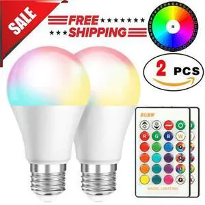 2 Pcs RGB RGBW LED Bulb Light 16 Color Changing E27 Lamp + IR Remote Controller 2 Pcs RGB RGBW LED Bulb Light 16 Color Changing E27 Lamp + IR Remote Controller