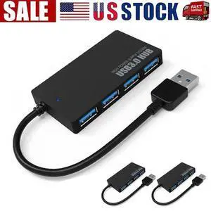 USB 3.0 Hub 4-port adapter Charger Data Ultra fast PC Mac Laptop Desktop LOT USB 3.0 Hub 4-port adapter Charger Data Ultra fast PC Mac Laptop Desktop LOT