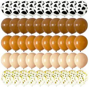 Western Cowboy Balloons 12 Inch 55Pcs Brown Cow Print Gold Confetti Balloon | with Ribbon & Balloon Tape for Cowboy Birthday Baby Shower Western Party Farm Rodeo Party Decorations Western Cowboy Balloons 12 Inch 55Pcs Brown Cow Print Gold Confetti Balloon | with Ribbon & Balloon Tape for Cowboy Birthday Baby Shower Western Party Farm Rodeo Party Decorations