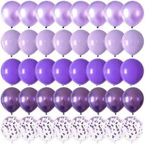 Purple Balloons 12 Inch 60pcs Metallic Pearl Light Purple Confetti Balloons | with Ribbon and Balloons Tape for Birthday Baby Shower Bridal Shower Wedding Princess Butterfly Party Decorations Purple Balloons 12 Inch 60pcs Metallic Pearl Light Purple Confetti Balloons | with Ribbon and Balloons Tape for Birthday Baby Shower Bridal Shower Wedding Princess Butterfly Party Decorations