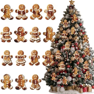 PODUOJIEYI 15Pcs Christmas Ornaments Set Gingerbread Christmas Tree Decorations Cute Gingerbread Man Wooden Hanging Ornaments Xmas Holiday Decorations for Festive Xmas Tree Party Home Decor PODUOJIEYI 15Pcs Christmas Ornaments Set Gingerbread Christmas Tree Decorations Cute Gingerbread Man Wooden Hanging Ornaments Xmas Holiday Decorations for Festive Xmas Tree Party Home Decor