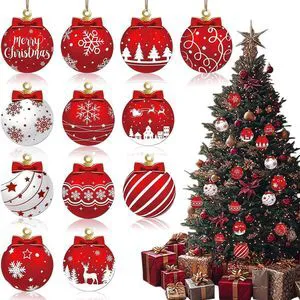 12Pcs Christmas Hanging Ornaments Santa Gift Ball Craft Wooden Ornaments with Snowflake Reindeer Xmas Trees Design Merry Christmas Letters Tree Decorations for Xmas Winter Holiday Party Home Supplies 12Pcs Christmas Hanging Ornaments Santa Gift Ball Craft Wooden Ornaments with Snowflake Reindeer Xmas Trees Design Merry Christmas Letters Tree Decorations for Xmas Winter Holiday Party Home Supplies