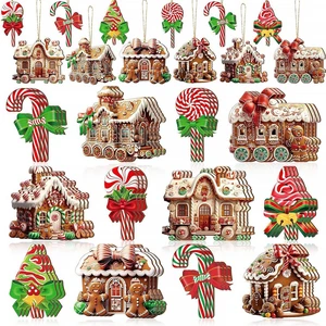 12Pcs Christmas Wooden Ornaments Gingerbread House Tree Decorations with Candy Canes Xmas Trees Gingerbread Man Design Wood Craft Hanging Ornaments Cute Santa Decorations for Winter Holiday Party DIY 12Pcs Christmas Wooden Ornaments Gingerbread House Tree Decorations with Candy Canes Xmas Trees Gingerbread Man Design Wood Craft Hanging Ornaments Cute Santa Decorations for Winter Holiday Party DIY