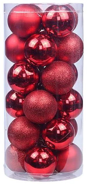 Christmas Tree Ornaments Balls - Pack of 24pcs Shatterproof Christmas Ball Ornaments Xmas Bulbs Decorations Set for Xmas Tree Balls Decorative Hanging Ornament Red Christmas Tree Ornaments Balls - Pack of 24pcs Shatterproof Christmas Ball Ornaments Xmas Bulbs Decorations Set for Xmas Tree Balls Decorative Hanging Ornament Red