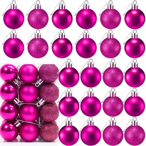 24 Count Mini Rose Red Ornaments for Mini Christmas Tree, Small Shatterproof Christmas Tree Ornaments Balls Party Decorations, 1.2 Inch 24 Count Mini Rose Red Ornaments for Mini Christmas Tree, Small Shatterproof Christmas Tree Ornaments Balls Party Decorations, 1.2 Inch
