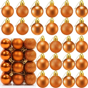 24 Count Small Orange Fall Christmas Ornaments Balls, Mini Fall Ornaments for Small Tree, Plastic Shatterproof Thanksgiving Tree Decorations Hanging Bulbs Ball Xmas Outdoor Party Decorations, 1.2 inch 24 Count Small Orange Fall Christmas Ornaments Balls, Mini Fall Ornaments for Small Tree, Plastic Shatterproof Thanksgiving Tree Decorations Hanging Bulbs Ball Xmas Outdoor Party Decorations, 1.2 inch