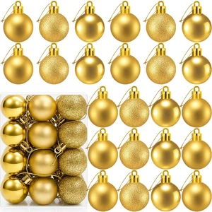 24 Count Mini Gold Ornaments for Small Christmas Tree, Gold Christmas Tree Ornaments Balls for Tree, Small Shatterproof Valentine Tree Hanging Bulbs Ball for Xmas Outdoor Party Decorations, 1.2 inch 24 Count Mini Gold Ornaments for Small Christmas Tree, Gold Christmas Tree Ornaments Balls for Tree, Small Shatterproof Valentine Tree Hanging Bulbs Ball for Xmas Outdoor Party Decorations, 1.2 inch