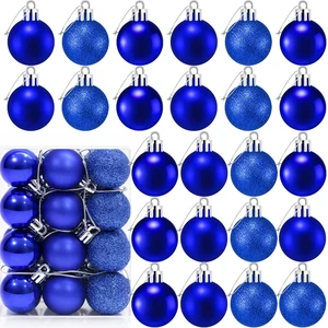 24 Count Small Blue Christmas Ornaments for Mini Christmas Tree, Small Shatterproof Xmas Tree Ornaments Balls Party Decorations, 1.2 Inch 24 Count Small Blue Christmas Ornaments for Mini Christmas Tree, Small Shatterproof Xmas Tree Ornaments Balls Party Decorations, 1.2 Inch
