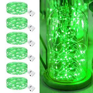 6 Pack Fairy Lights Battery Operated - 7ft 20 Led Twinkle Lights 3 Modes, Bulk Mini St. Patrick's Day Decorations String Lights Waterproof for Mason Jars Vases DIY Party Wedding Christmas - Green 6 Pack Fairy Lights Battery Operated - 7ft 20 Led Twinkle Lights 3 Modes, Bulk Mini St. Patrick's Day Decorations String Lights Waterproof for Mason Jars Vases DIY Party Wedding Christmas - Green