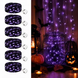 6 Pack Fairy Lights Battery Operated - 7ft 20 Led Twinkle Lights 3 Modes, Bulk Mini String Lights Waterproof for Halloween Holiday Mason Jars Vases DIY Decoration Christmas-Purple 6 Pack Fairy Lights Battery Operated - 7ft 20 Led Twinkle Lights 3 Modes, Bulk Mini String Lights Waterproof for Halloween Holiday Mason Jars Vases DIY Decoration Christmas-Purple