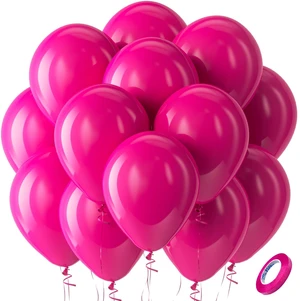 Hot Pink Latex Round Helium Party Balloons100 Pack 12 inch | Pink Balloons for Valentine's Day Wedding Birthday Party Backdrop Decorations Hot Pink Latex Round Helium Party Balloons100 Pack 12 inch | Pink Balloons for Valentine's Day Wedding Birthday Party Backdrop Decorations