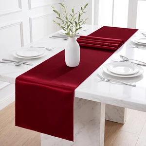 4 Pack Satin Table Runner 12 x 108 Inch Long Bright Silk and Smooth Fabric Party Table Runner for Wedding Banquet Party Decoration 4 Pack Satin Table Runner 12 x 108 Inch Long Bright Silk and Smooth Fabric Party Table Runner for Wedding Banquet Party Decoration