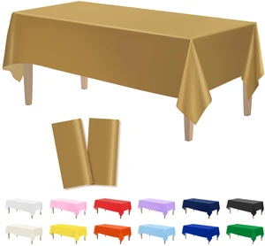 2 Pack Gold Plastic Tablecloths Disposable 54 x 108 Inch | Rectangle Table Cloths, Party Table Covers for Birthday, Wedding, Graduation Decorations, Thanksgiving, Christmas Decorations 2 Pack Gold Plastic Tablecloths Disposable 54 x 108 Inch | Rectangle Table Cloths, Party Table Covers for Birthday, Wedding, Graduation Decorations, Thanksgiving, Christmas Decorations