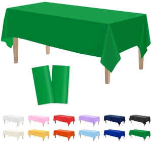 2 Pack Green Plastic Tablecloths Disposable 54 x 108 Inch | Rectangle Table Cloths, Party Table Covers for Birthday, St Patricks Day, Christmas Decorations 2 Pack Green Plastic Tablecloths Disposable 54 x 108 Inch | Rectangle Table Cloths, Party Table Covers for Birthday, St Patricks Day, Christmas Decorations