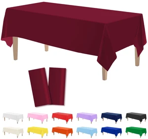 2 Pack Burgundy Plastic Tablecloths Disposable 54 x 108 Inch | Rectangle Table Cloths, Party Table Covers for Birthday, Wedding, Valentines, Mothers Day, Christmas Decorations 2 Pack Burgundy Plastic Tablecloths Disposable 54 x 108 Inch | Rectangle Table Cloths, Party Table Covers for Birthday, Wedding, Valentines, Mothers Day, Christmas Decorations