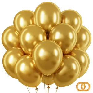 Metallic Gold Balloons 65pcs, 12 Inch Party Balloon with Ribbons for Birthday, Wedding, Baby Shower, Graduation Decorations Metallic Gold Balloons 65pcs, 12 Inch Party Balloon with Ribbons for Birthday, Wedding, Baby Shower, Graduation Decorations