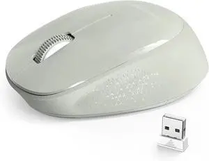 Portable Wireless Mouse, 2.4GHz Silent with USB Receiver, Optical USB Mouse white