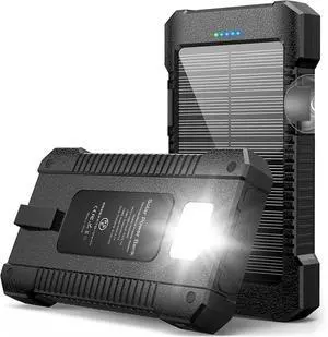 2025 Super 30000mAh USB Portable Charger Solar Power Bank for Cell Phone Gift