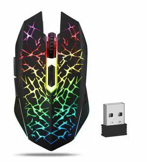 Wireless USB Optical Mice Gaming Mouse 7 Color LED Backlit Rechargeable For PC