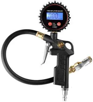 Car Truck Digital Tire Inflator w/ Pressure Gauge Air Chuck Rubber Hose 250 PSI