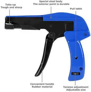 Industrial Zip Tie Gun Tension Fastening Tool 1 Motion Tie & Cut Off Cable Ties