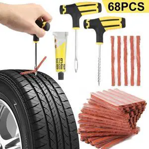 68pc Tire Repair Kit DIY Flat Tire Repair Car Truck Motorcycle Home Plug Patch