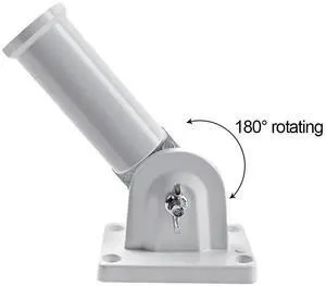 180° Adjustable Wall Mount Flag Pole Holder Metal Bracket For Flag Windsock 30mm