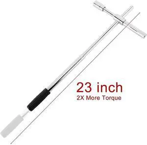 23'' Universal Extended Lug Wrench, 4 Way Tire Iron Nut Wrench Set with Socket