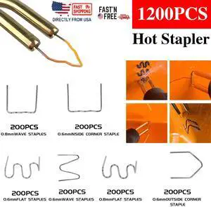 1200PCS Hot Stapler Staples Repair Kit For Plastic Welder Gun Car Bumper Fender