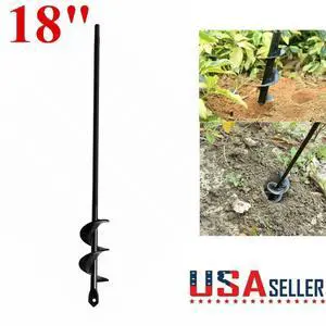 18'' Planting Auger Spiral Hole Drill Bit High Hardness For Garden Earth Bulb