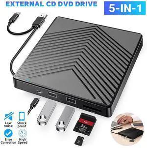 Slim External CD DVD RW Drive USB 3.0 Writer Burner Player For Laptop PC Windows
