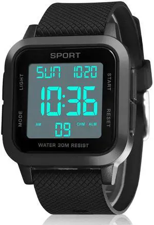 Chronograph Men's Digital Sport Watch LED Large Army Military Quartz Waterproof