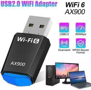 Wireless USB WiFi 6 Adapter, 802.11ax 900Mbps Dual Band 2.4/5Ghz Network Dongle Wireless USB WiFi 6 Adapter, 802.11ax 900Mbps Dual Band 2.4/5Ghz Network Dongle