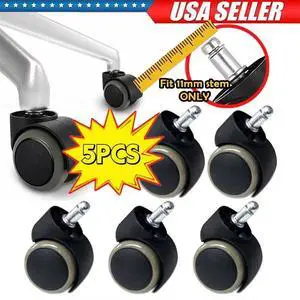 Set of 5 2" Universal Office Chair Caster Wheels Swivel Heavy Duty Replacement