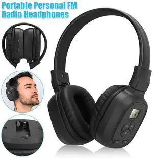 Portable FM Radio Wireless Headphones Headset Stereo Foldable Receivers Over-Ear