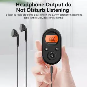 AM FM Portable Pocket Radio Mini Digital LCD Stereo Receiver+Earphone+USB Cable