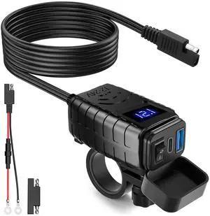 QC 3.0 Motorcycle Dual USB Phone GPS Super Fast Charger Adapter LED Waterproof